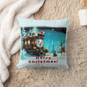 The Gift Train - Christmas Scene Cushion