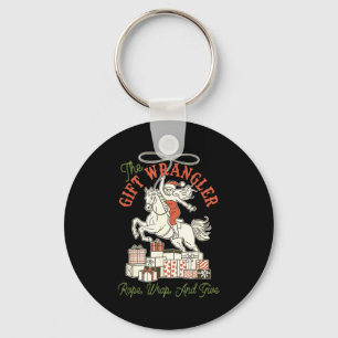 The Gift Wrangler Rope, Wrap, And Give Funny Chris Key Ring