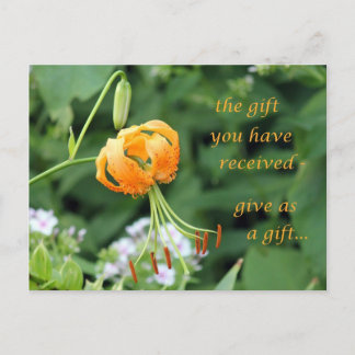 The gift you have received postcard