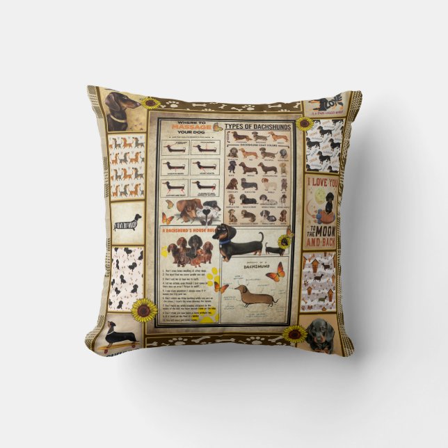 The Gifts For Dachshund Dog Lovers Cushion (Front)