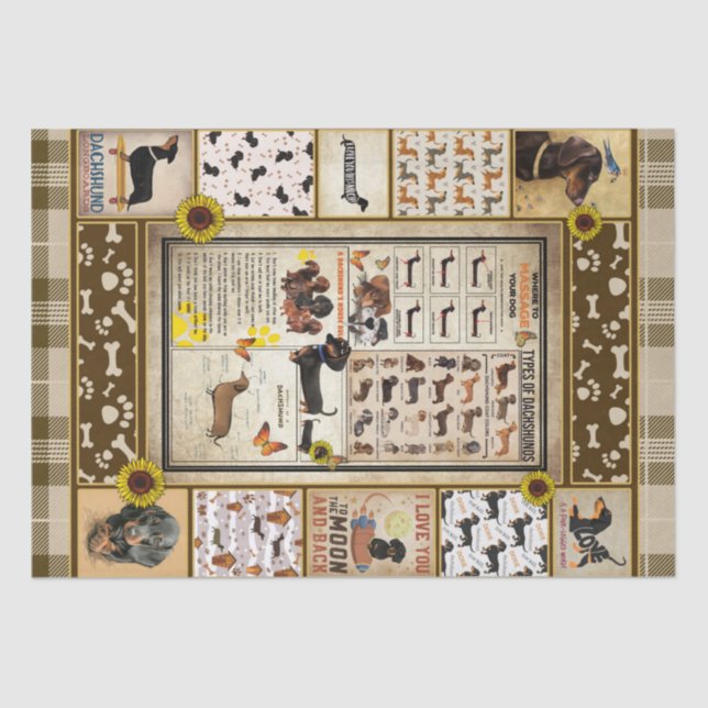 The Gifts For Dachshund Dog Lovers Tissue Paper (Front)