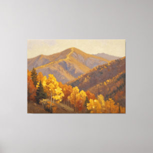 The Gilded Ascent: Golden Aspens Guarding the Sun Canvas Print