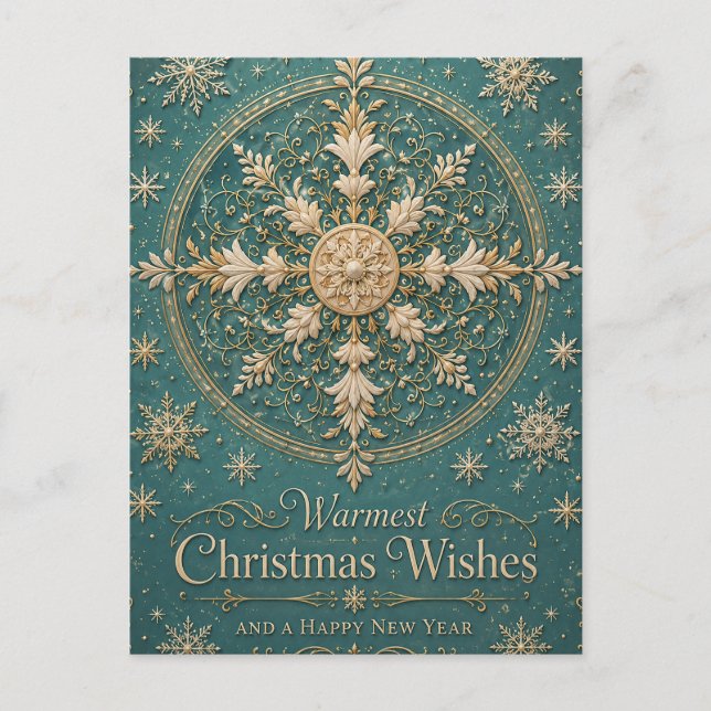 The Gilded Frost Mandala Holiday Postcard (Front)