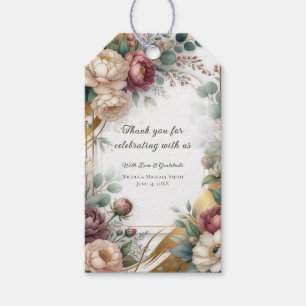 The Gilded Secret Garden Floral Glam Wedding  Gift Tags