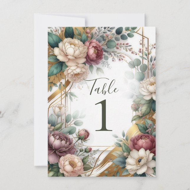 The Gilded Secret Garden Floral Glam Wedding  Invitation (Front)