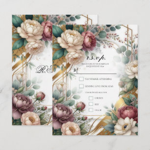 The Gilded Secret Garden Floral Glam Wedding  Invitation