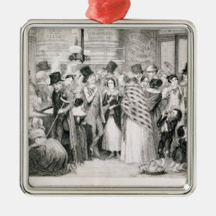 The Gin Shop, plate 1 of 'The Drunkard's Children' Metal Tree Decoration