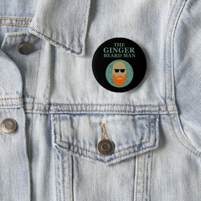 The ginger beard man 6 cm round badge (In Situ)