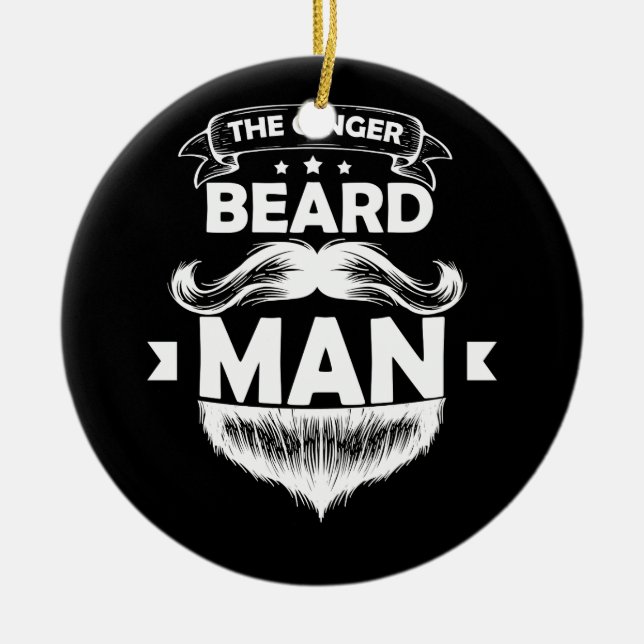 The Ginger Beard Man T-shirt Ceramic Tree Decoration (Front)