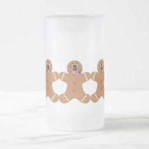 "The Ginger Boys" Gingerbread Man Boy Band Frosted Glass Beer Mug