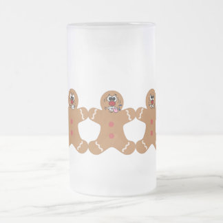 "The Ginger Boys" Gingerbread Man Boy Band Frosted Glass Beer Mug