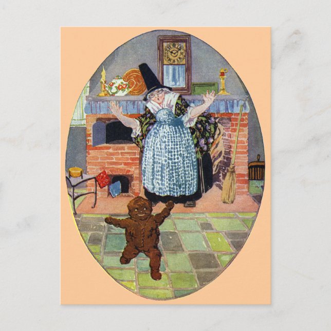The Gingerbread Boy Jumps Out of the Oven Postcard (Front)