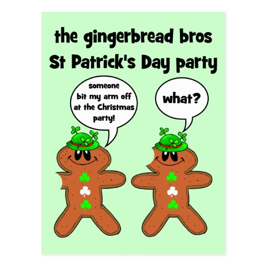 the gingerbread bros St Patrick's Day party Postcard