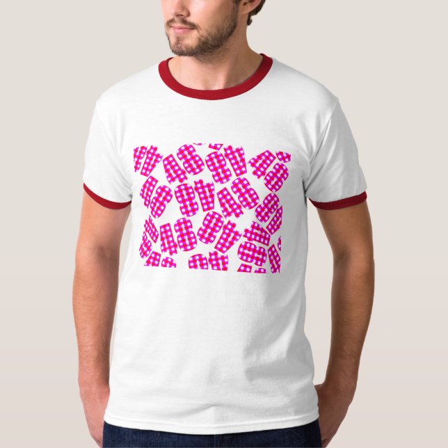 The gingham check with red and white. at random T-Shirt (Front)