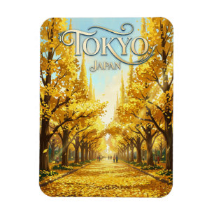 The Ginkgo Avenue Japan Magnet