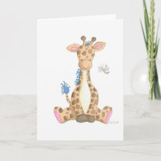 The Giraffe, watercolor greeting card