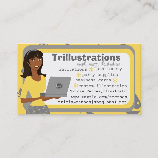 The Girl and her Laptop Business Card (Front)
