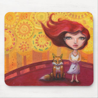 The Girl and the Fox Mouse Mat