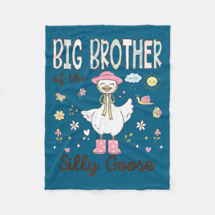 The Girl Big Brother Silly Goose Birthday Fleece Blanket