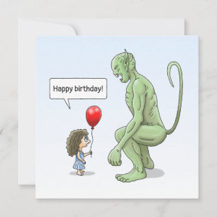 The Girl & Goblin Birthday Card