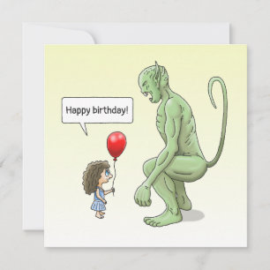 The Girl & Goblin Birthday Card