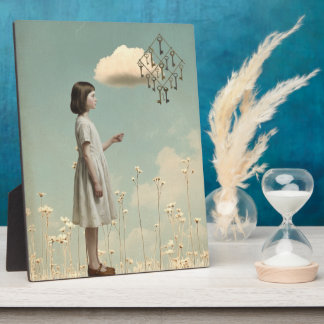 The Girl & Her Key Kite | Storybook Tabletop Art Plaque