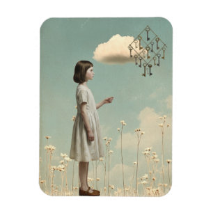 The Girl & Her Key Kite   Surreal Storybook  Magnet