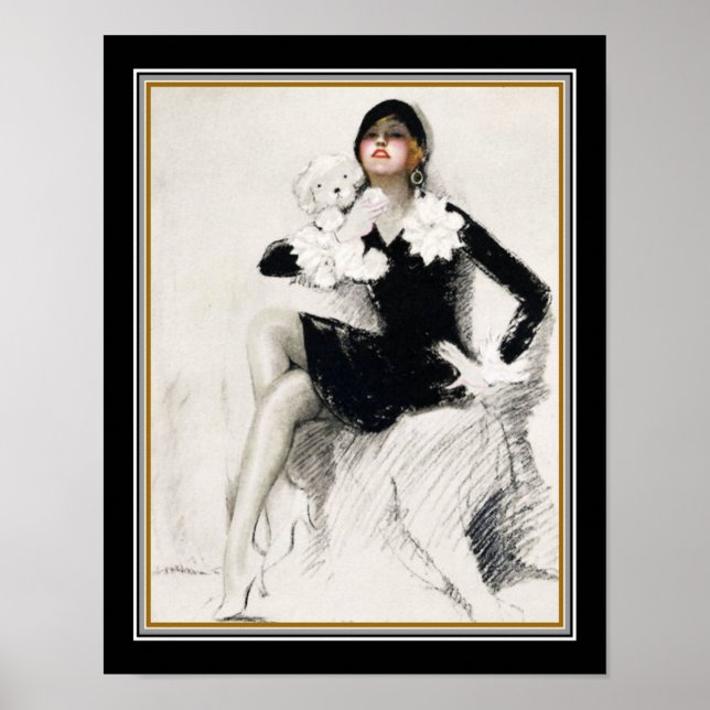 "The Girl in Black" 1928 Art Deco Poster (Front)