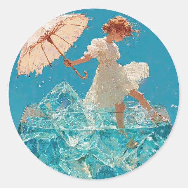 The Girl in the Glass Classic Round Sticker (Front)