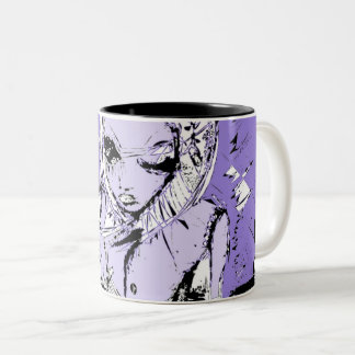 the girl looking Two-Tone coffee mug