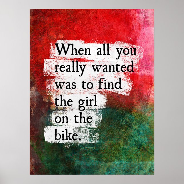 The Girl On The Bike Poster Wall Art (Front)