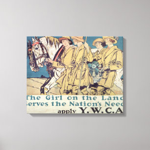 The Girl on the Land Serves the Nation's Need Canvas Print