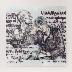 The girl reading a book jigsaw puzzle