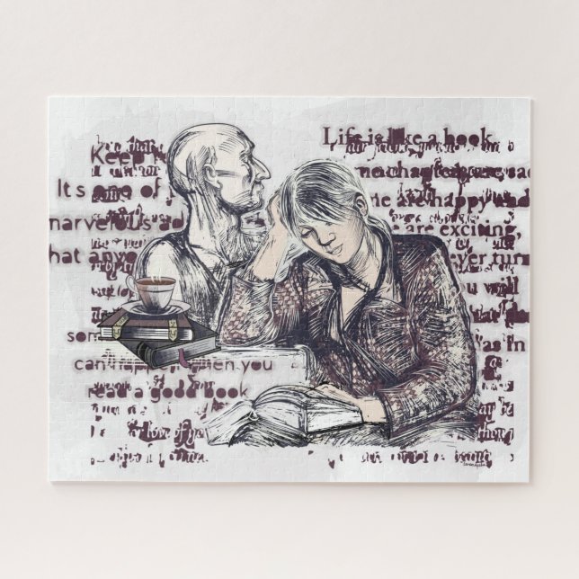 The girl reading a book jigsaw puzzle (Horizontal)