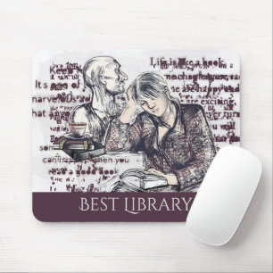 The girl reading a book mouse mat
