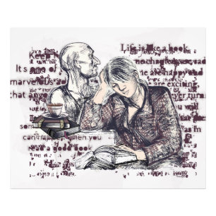 The girl reading a book photo print