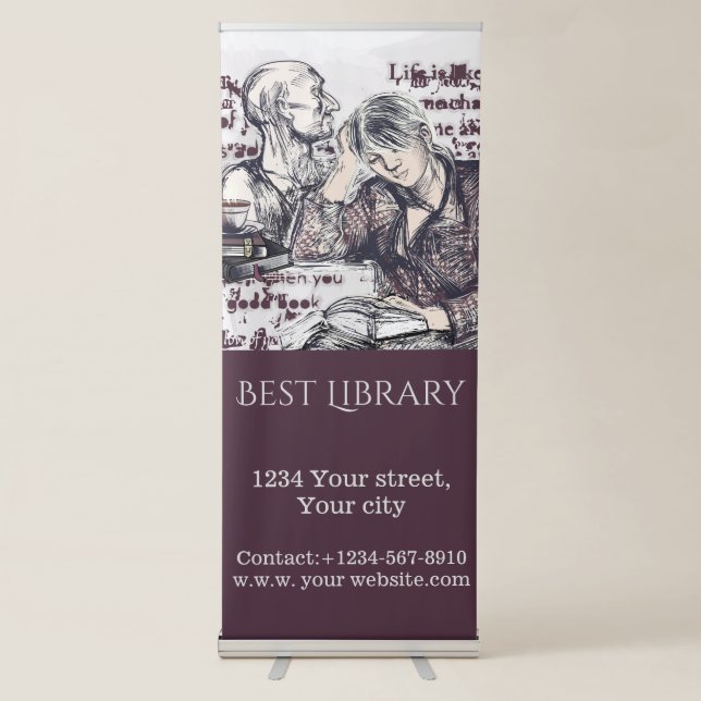 The girl reading a book retractable banner (Front)