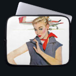 The Girl Who Stole Aeroplanes Laptop Sleeve<br><div class="desc">Artist:Coby Whitmore | Girl in front of aeroplane with blue jumpsuit and red bandanna</div>