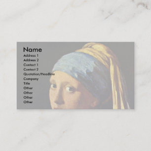 The Girl With A Pearl Earring., By Johannes Verme Business Card