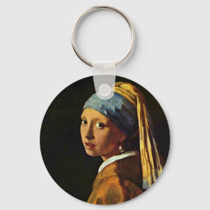 The Girl With A Pearl Earring., By Johannes Verme Key Ring