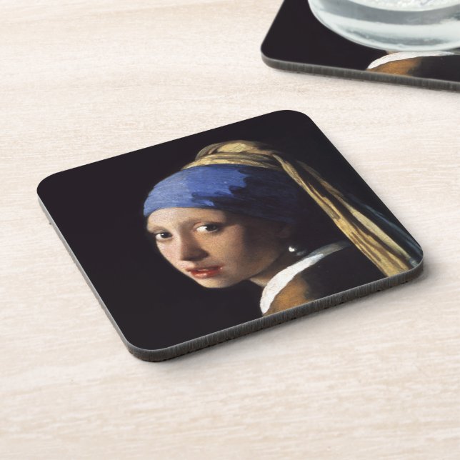 The Girl With A Pearl Earring by Johannes Vermeer Coaster (Left Side)