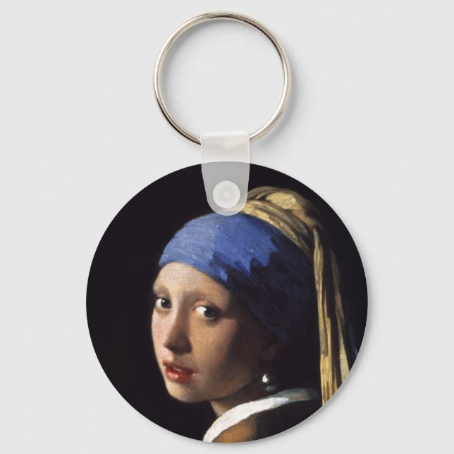 The Girl With A Pearl Earring by Johannes Vermeer Key Ring (Front)