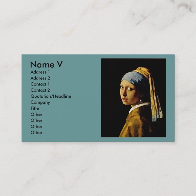The Girl with a Turban/Girl with the Pearl Earring Business Card (Front)