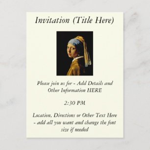 The Girl with a Turban/Girl with the Pearl Earring Invitation