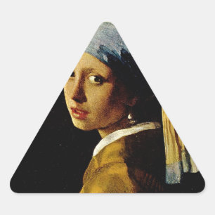 The Girl with a Turban/Girl with the Pearl Earring Triangle Sticker