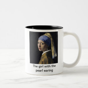The girl with pearl earing Two-Tone coffee mug