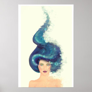 The girl with the blue hair poster