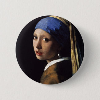 The Girl With The Pearl Earring by Vermeer 6 Cm Round Badge