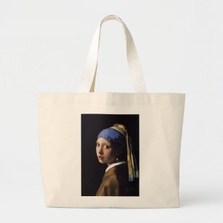 The Girl With The Pearl Earring by Vermeer Large Tote Bag