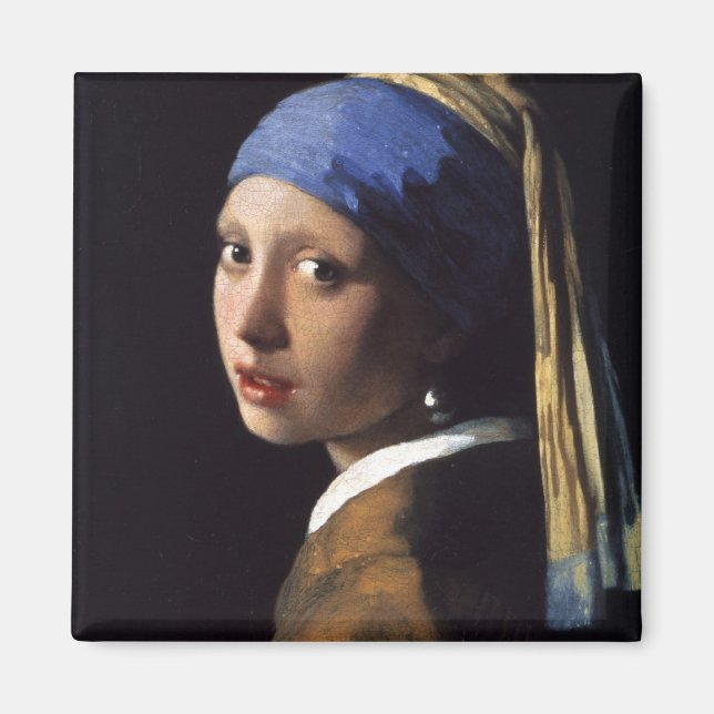 The Girl With The Pearl Earring by Vermeer Magnet (Front)